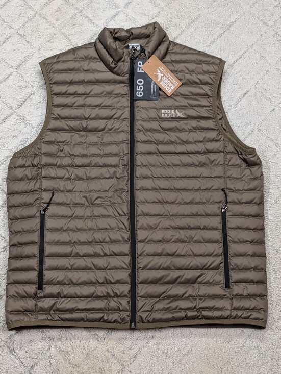 Eddie Bauer Other - Eddie Bauer Vest Mens L Brown Bark Microlight 650 Down Puffer Quilted NEW